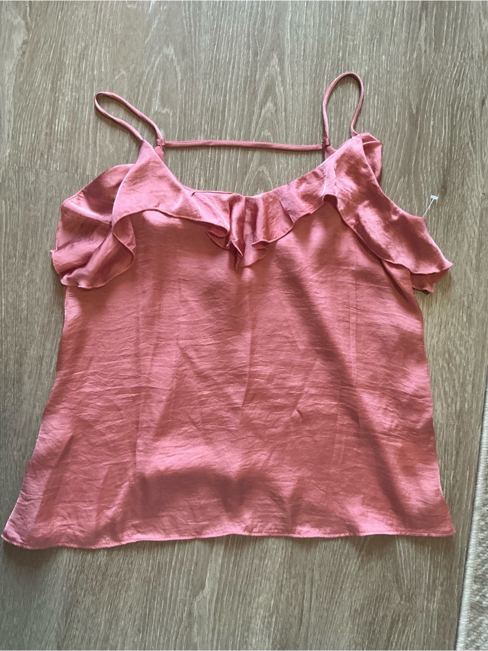 Pink Ruffle Strap Tank Top